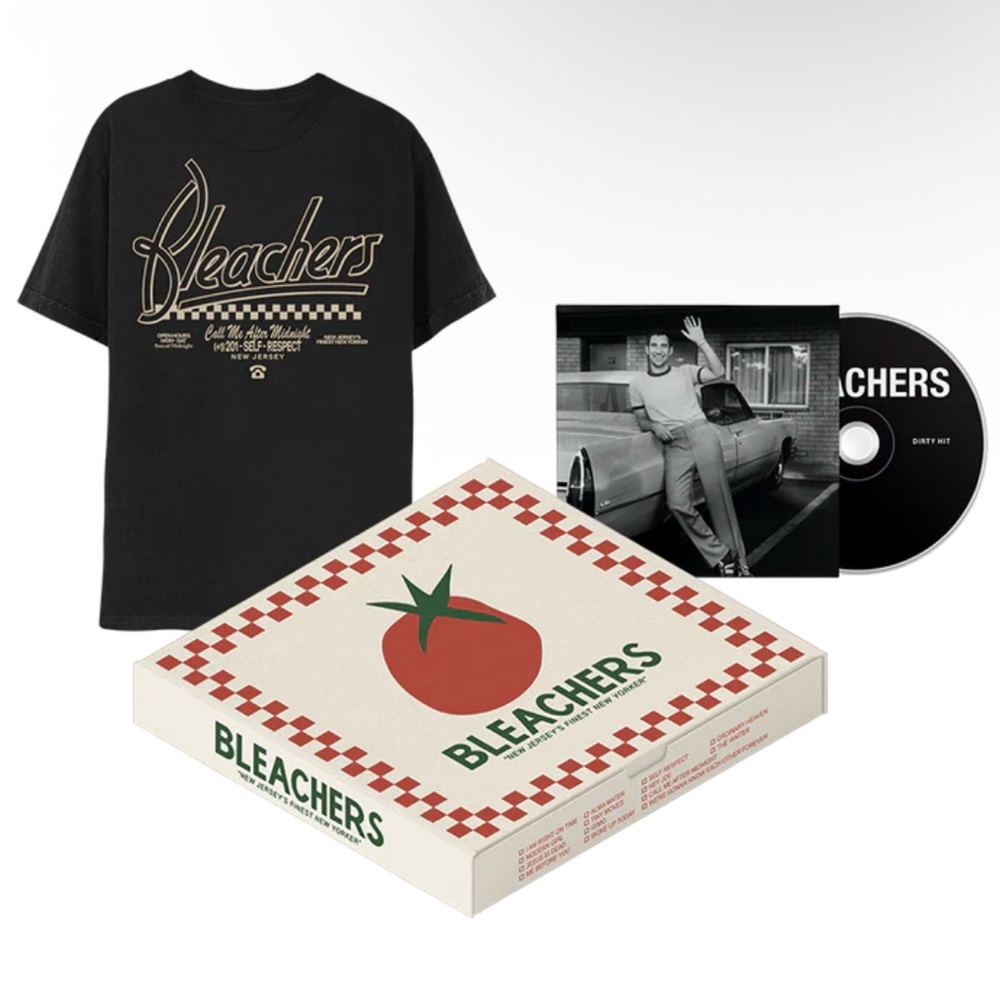 Bleachers Limited Edition Pizza Box Set Black T-Shirt with Self Titled CD